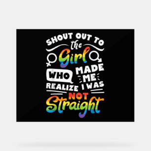 Panneau En Acrylique Cri à la fille Fierté lesbienne LGBT T Shirt G