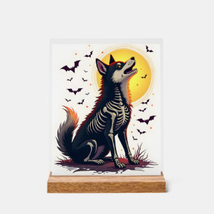 Panneau En Acrylique Cri de Shiba squelette