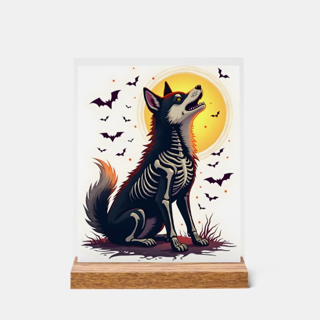 Panneau En Acrylique Cri de Shiba squelette (Recto)