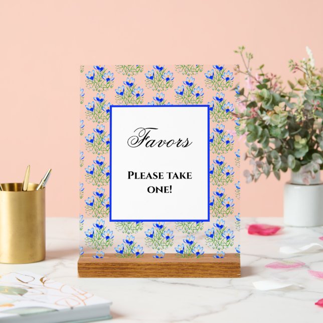 Panneau En Acrylique Crocus bleus (Mariage)