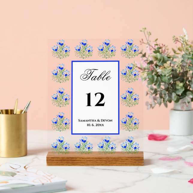 Panneau En Acrylique Crocus bleus (Mariage)