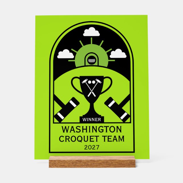 Panneau En Acrylique Croquet de pelouse (Recto)