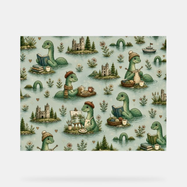 Panneau En Acrylique Cryptides confortables Nessie Monstre du Loch Ness (Recto)