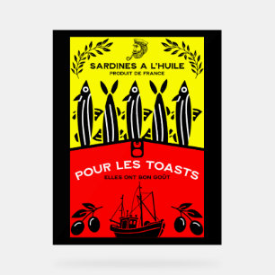 Panneau En Acrylique Cuisine vintage sardine française