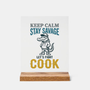 Panneau En Acrylique Cuisinier Sauvage Alligator Gravure Vintage Graphi