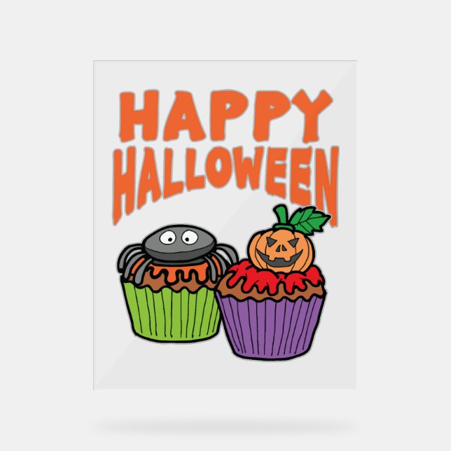 Panneau En Acrylique cupcakes d'Halloween (Recto)