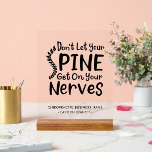Panneau En Acrylique Cute Chiropractic Nom commercial et bureau