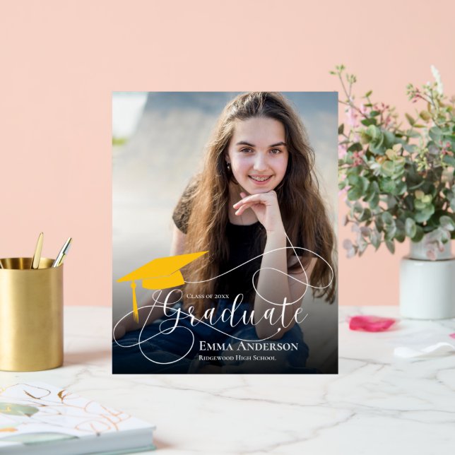 Panneau En Acrylique Cute Photo Classe De Faire-part D'Études Supérieur (Mariage)