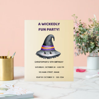 Panneau En Acrylique Cute Witch Hat Halloween Acrylic Sign