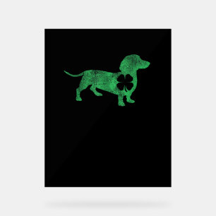 Panneau En Acrylique Dachshund Chien Shamrock St. Patrick's Day Saint P