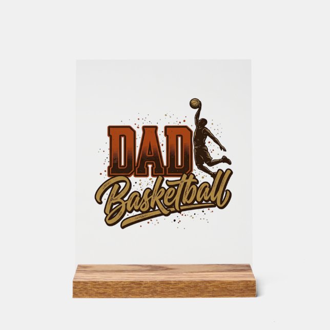 Panneau En Acrylique Dad Basketball Vintage Engraving Shirt Design_1 (Recto)