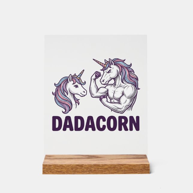Panneau En Acrylique Dadacorn Funny Unicorn Dad Vector Shirt Design_1 (Recto)