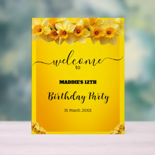 Panneau En Acrylique Daffodil personnalisable Mars Fleur de naissance A