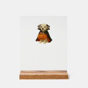 Panneau En Acrylique Dalmatian Trick-or-Treat Halloween Chien avec Pump