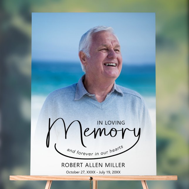 Panneau En Acrylique Dans Love Memory Funeral Photo (Neutre)