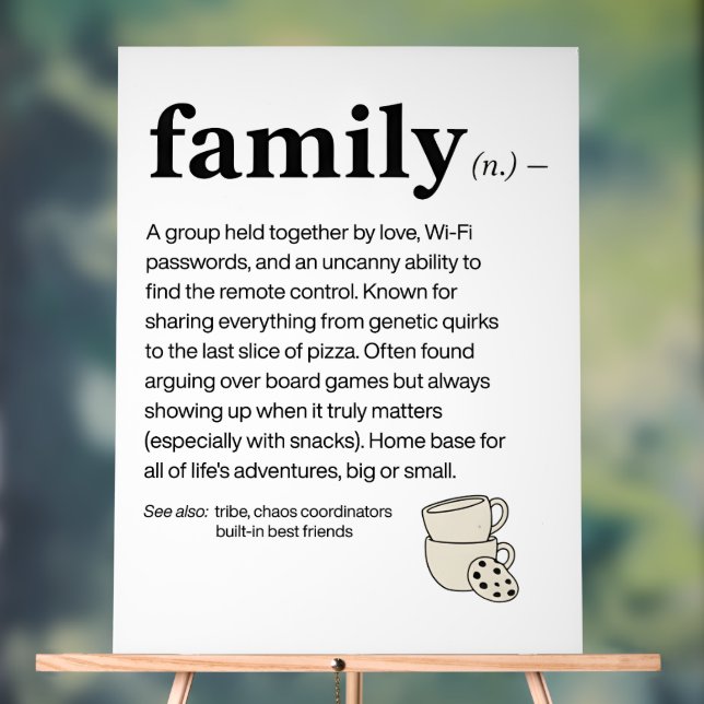 Panneau En Acrylique Définition de la famille  (Neutre)