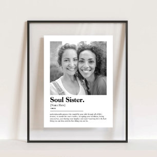 Panneau En Acrylique Définition du dictionnaire Soul Sister avec photo