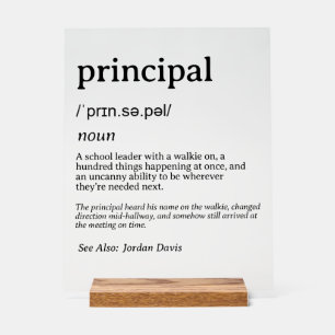 Panneau En Acrylique Définition personnalisée d'un directeur d'école dr