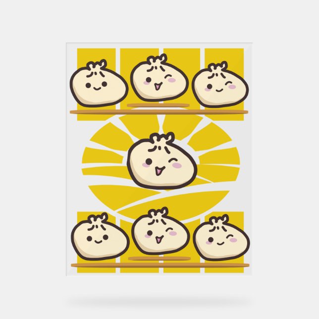 Panneau En Acrylique délicieux dim sum boulettes ensoleillées  (Recto)