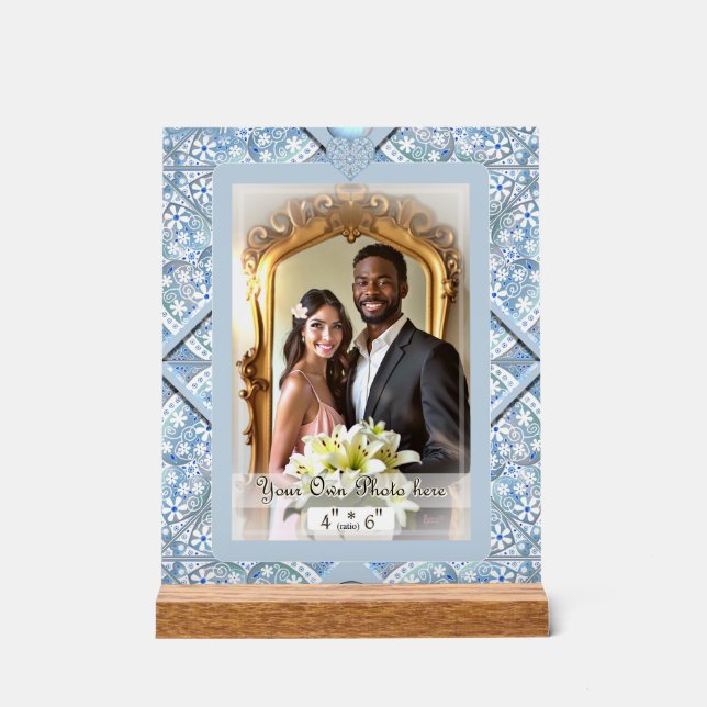 Panneau En Acrylique Dentelle en céramique bleu clair (Recto)