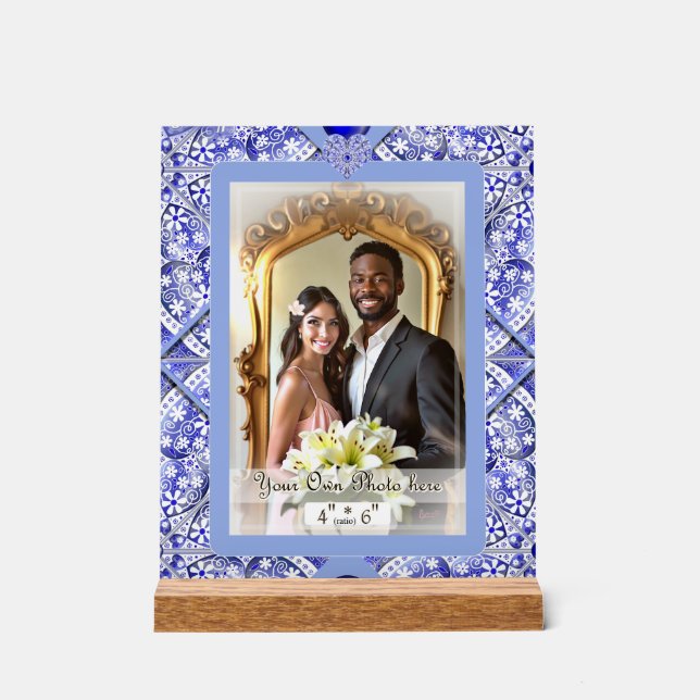 Panneau En Acrylique Dentelle en céramique Bleu de grèce (Recto)