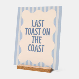 Panneau En Acrylique Dernière Toast sur la Côte Bachelorette Bleu Ondul
