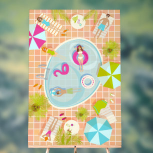 Panneau En Acrylique Des filles et des garçons du bikini jouant au jeu