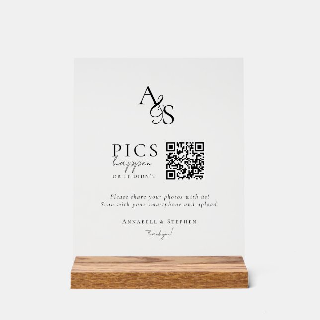 Panneau En Acrylique Des photos ! Photo, QR-Code, Mariage (Recto)