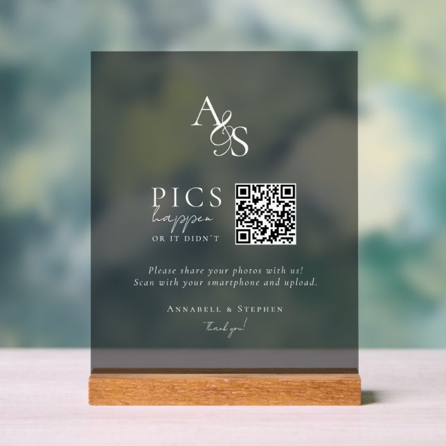 Panneau En Acrylique Des photos ! Photo, QR-Code, Mariage, Dark (Neutre)