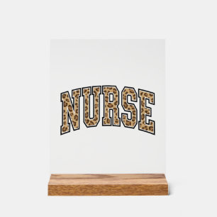 Panneau En Acrylique Design de chemise universitaire infirmière léopard