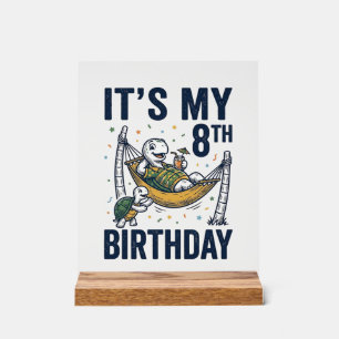 Panneau En Acrylique Dessin de hamac de tortue pour 8ème anniversaire,