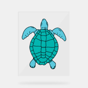 Panneau En Acrylique Dessin de natation de la tortue de mer