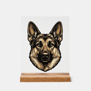 Panneau En Acrylique Dessin vectoriel de chien de berger à gravure vint