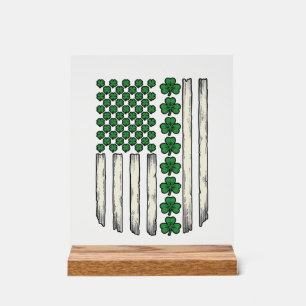 Panneau En Acrylique Dessin vectoriel vintage du drapeau américain Sham