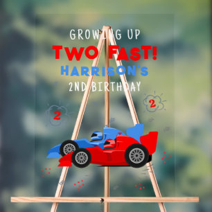 Panneau En Acrylique Deux voitures de course pour enfants 2 ans accueil