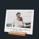Panneau En Acrylique Devis personnalisé photo personnalisée<br><div class="desc">Créez votre propre devis personnalisé et votre signature acrylique photo. Caractéristiques minimaliste typographie de machine à écrire et photo personnalisée.</div>
