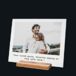 Panneau En Acrylique Devis personnalisé photo personnalisée<br><div class="desc">Créez votre propre devis personnalisé et votre signature acrylique photo. Caractéristiques minimaliste typographie de machine à écrire et photo personnalisée.</div>