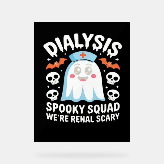 Panneau En Acrylique Dialyse Néphrologie Infirmière Cute Halloween Éffr (Recto)