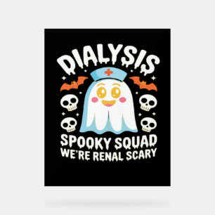 Panneau En Acrylique Dialyse Néphrologie Infirmière Cute Halloween Éffr