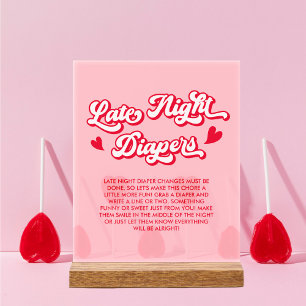 Panneau En Acrylique Diapositives nocturnes Valentine Baby shower Jeu