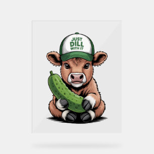 Panneau En Acrylique Dill avec It Cow, Drôle Pickle