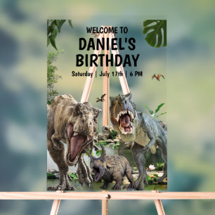 Panneau En Acrylique Dinosaur invitation anniversaire Dino T-Rex annive