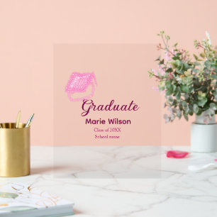 Panneau En Acrylique diplômé parties scintillant rose bouchon ajouter n