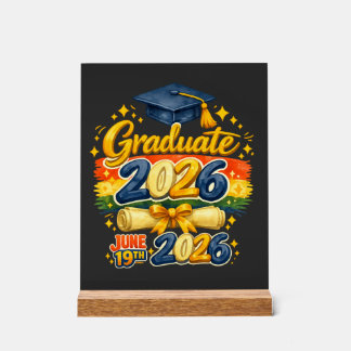 Panneau En Acrylique Diplômé sur mesure de la promotion 2026 Famille Cr