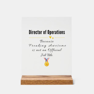Panneau En Acrylique Directeur des opérations