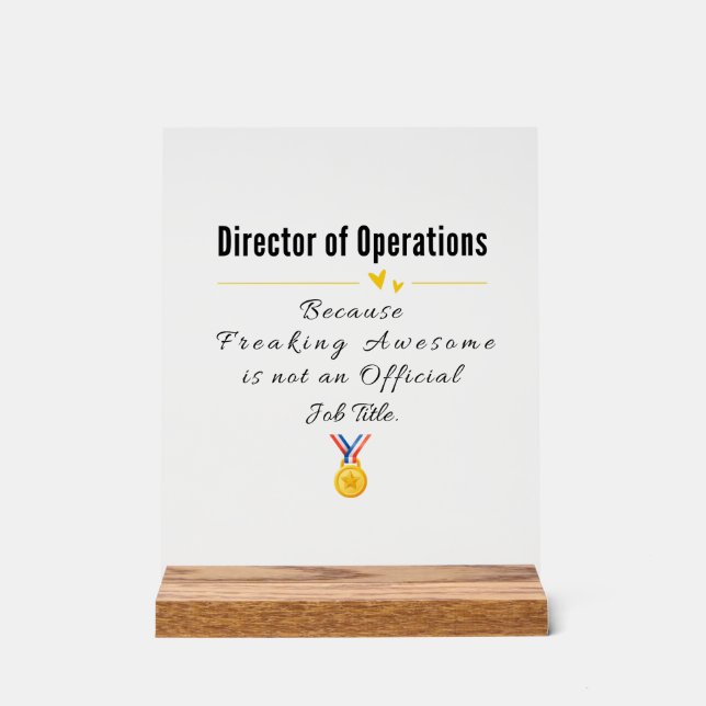 Panneau En Acrylique Directeur des opérations (Recto)
