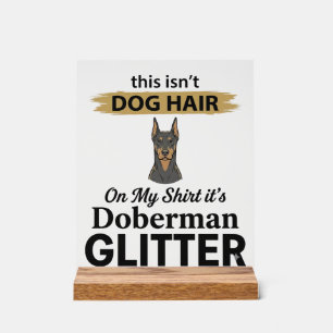 Panneau En Acrylique Doberman Pailleté Conception Vintage Amoureux de C