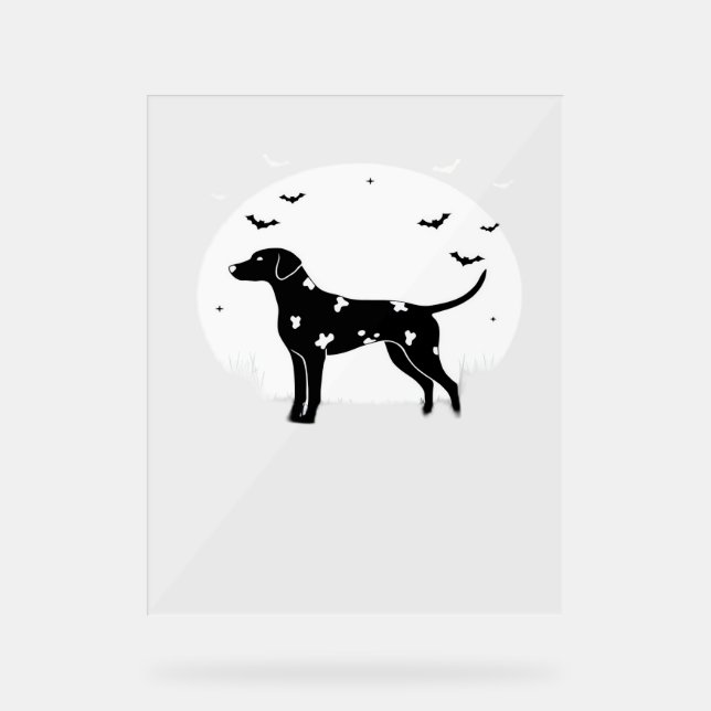 Panneau En Acrylique Doberman Pinscher Chien - Halloween Lune Silhouett (Recto)