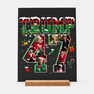 Panneau En Acrylique Donald Trump 47e président 2024 Noël Père Noël