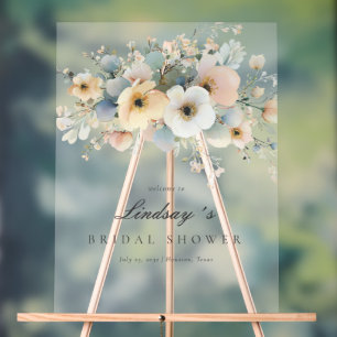 Panneau En Acrylique Douce Élégance Fleurie pour une Baby Shower de Mar